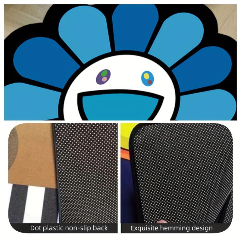 Sunflower Round Floor Mat Non-slip Carpet for Living Room Bedroom