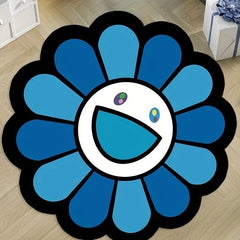 Sunflower Round Floor Mat Non-slip Carpet for Living Room Bedroom