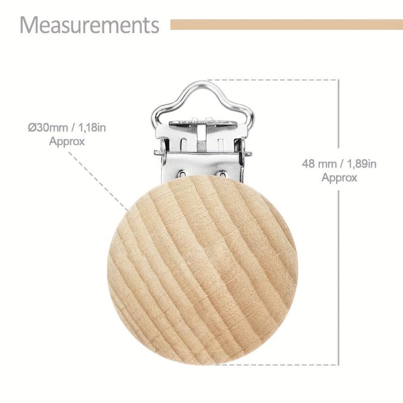 10pcs Non Toxic Wood Pacifier Clips Infant Pacifier Holder Accessories