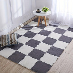 Velvet Puzzle Floor Mat for Crawling Games and Bedrooms