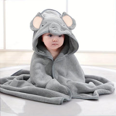 Animal Bath Towel for Boys & Girls - Absorbent Microfiber Coral Fleece Blanket