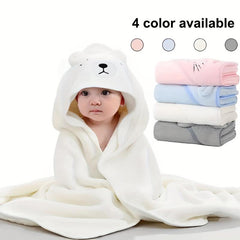 Animal Bath Towel for Boys & Girls - Absorbent Microfiber Coral Fleece Blanket