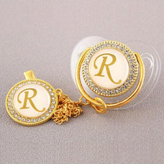 26 Letter Bling Pacifier & Chain Set for Babies