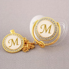 26 Letter Bling Pacifier & Chain Set for Babies