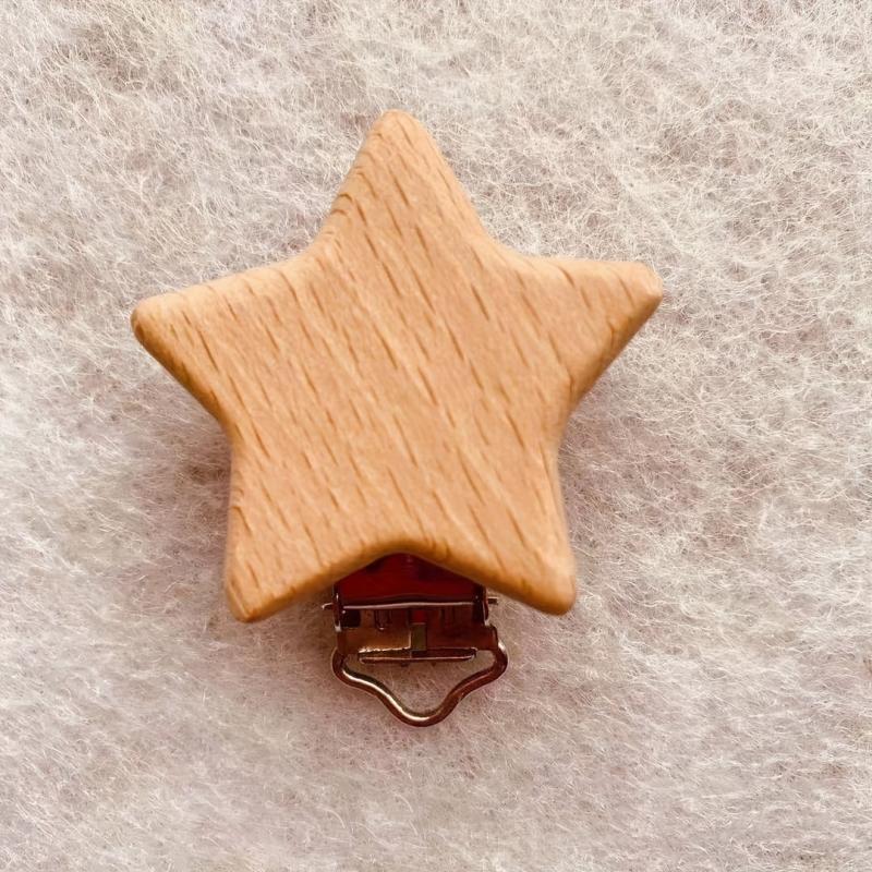 Beech Animal Pacifier Clip Wooden Baby Pacifier Clip