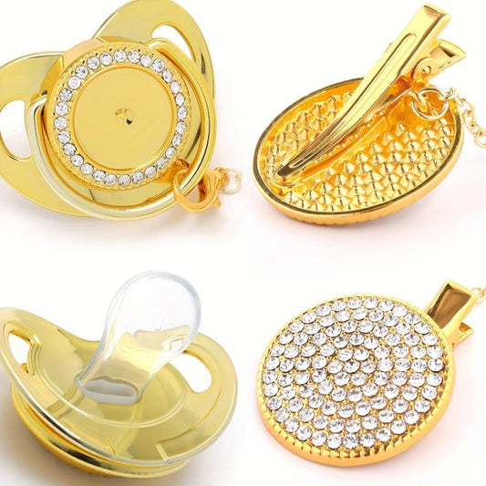 Soft & Comfortable Baby Pacifier with Crown & Holder
