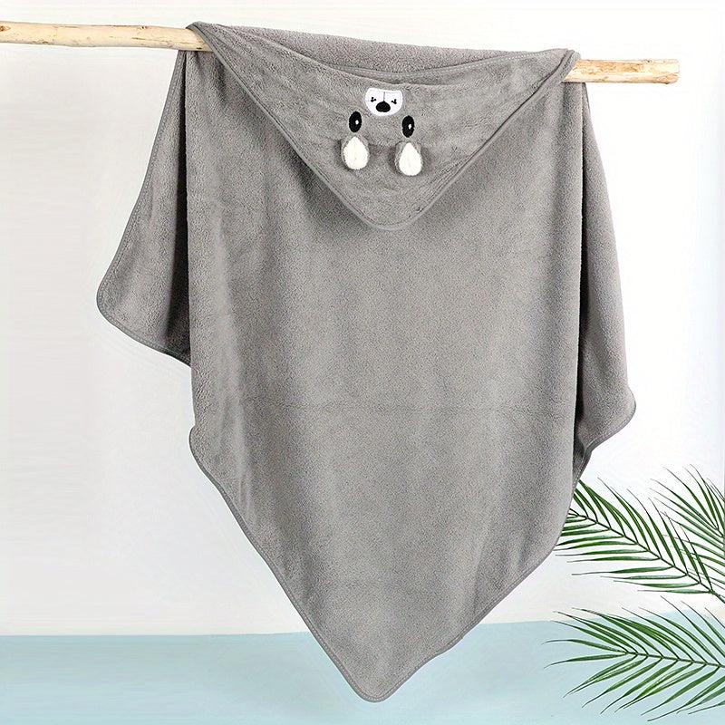 Hooded Baby Bath Towel with Cartoon Design