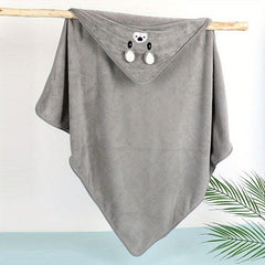 Hooded Baby Bath Towel with Cartoon Design