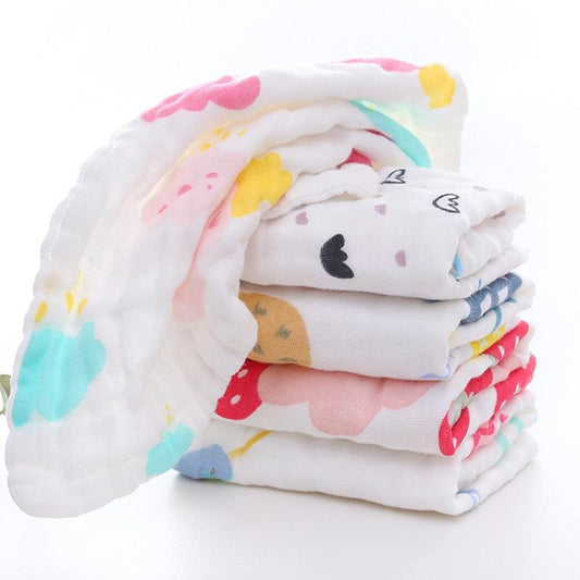 5pcs Soft High-Density Combed Cotton Baby Towels