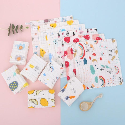 5pcs Soft High-Density Combed Cotton Baby Towels