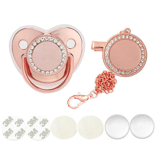 Golden Sublimation Pacifier Bling for Babies