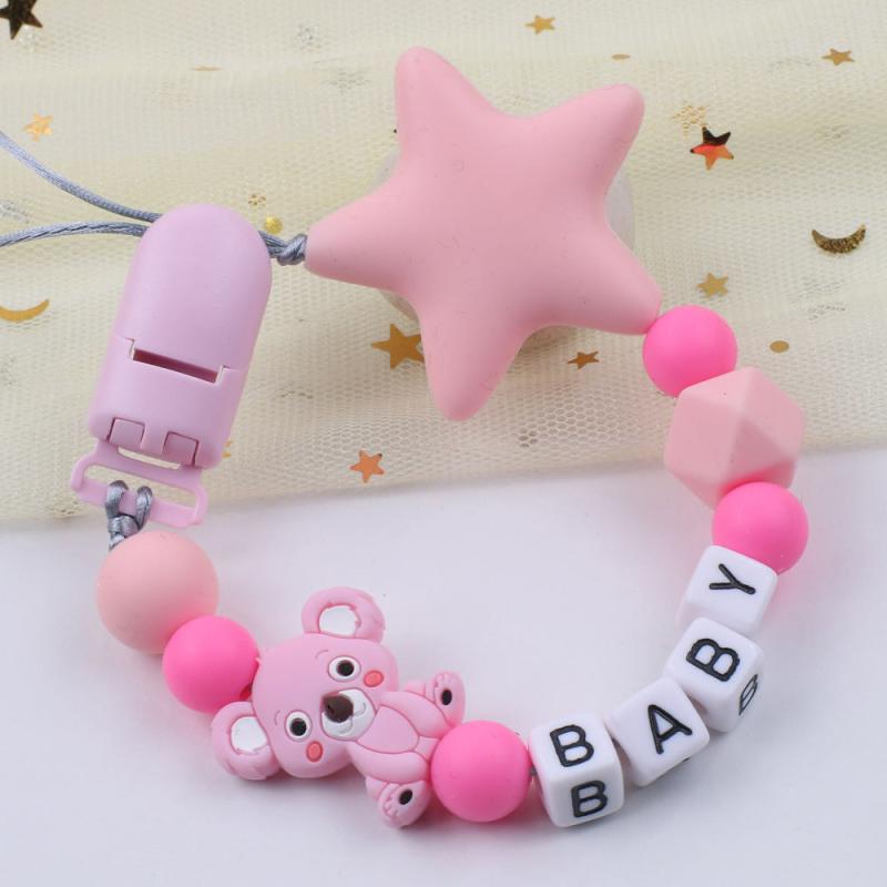 Silicone Pentagram Pacifier Chain Anti-drop Strap