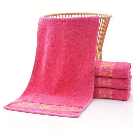 Pure Cotton Jacquard Red Wedding Good Wishes Towel - Absorbent Gift Towel