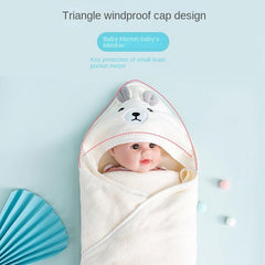 Newborn Hooded Coral Fleece Towel Blanket