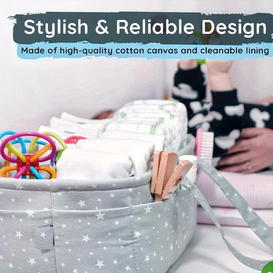 Portable Baby Diaper Bag Car Travel Basket with Foldable Cotton Cord