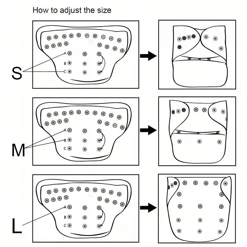 Reusable Adjustable Cloth Diaper for Boys & Girls No Insert Needed