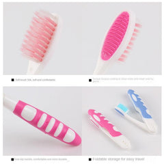 2pcs Folding Travel Soft Bristle Toothbrushes Couple Adult Portable