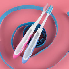 2pcs Folding Travel Soft Bristle Toothbrushes Couple Adult Portable