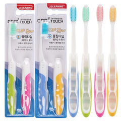 2pcs Folding Travel Soft Bristle Toothbrushes Couple Adult Portable