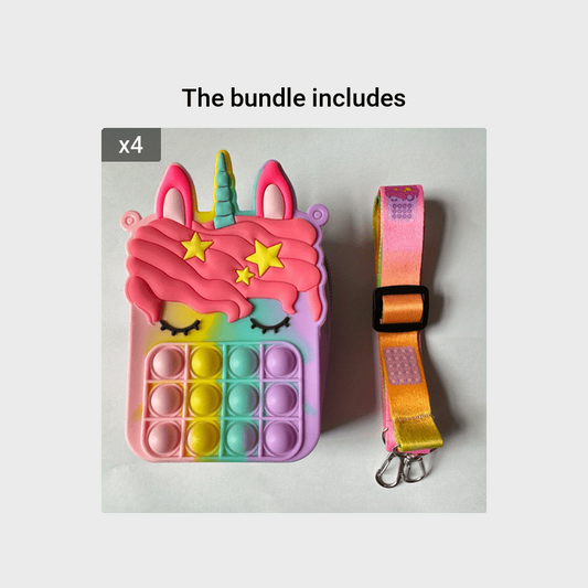 Unicorn Pop Purse for Girls, Women - Fidget Backpack Toy