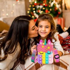 Unicorn Pop Purse for Girls, Women - Fidget Backpack Toy
