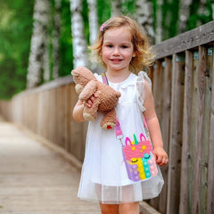 Unicorn Pop Purse for Girls, Women - Fidget Backpack Toy