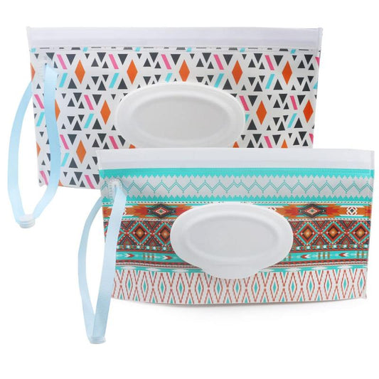 2pcs Baby Wipes Container Reusable Portable Wet Wipe Pouch Dispenser Baby Travel