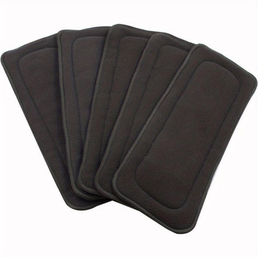 5 Pack Reusable Bamboo Charcoal Inserts for Cloth Diapers