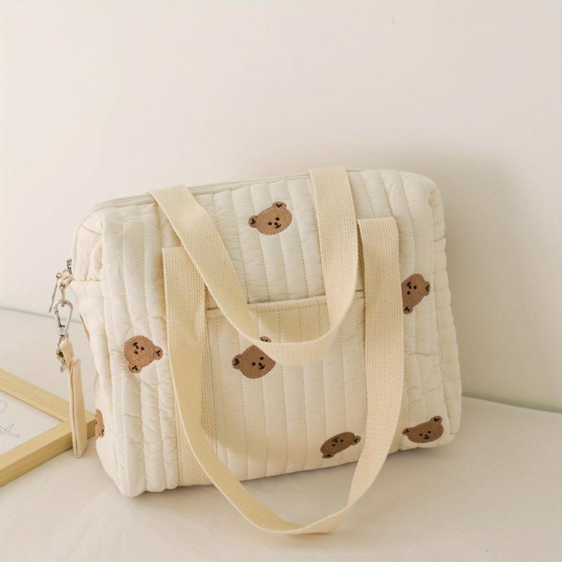 Embroidery Quilted Mommy Bag Baby Stroller Hanging Bag