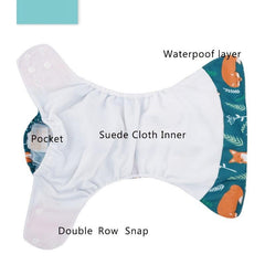 Happyflute 4pcs Baby Cloth Diaper Eco-friendly Adjustable Nappy Reusable
