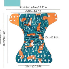 Happyflute 4pcs Baby Cloth Diaper Eco-friendly Adjustable Nappy Reusable