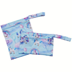 2 Pcs Unicorn Prints Wet Bag Set