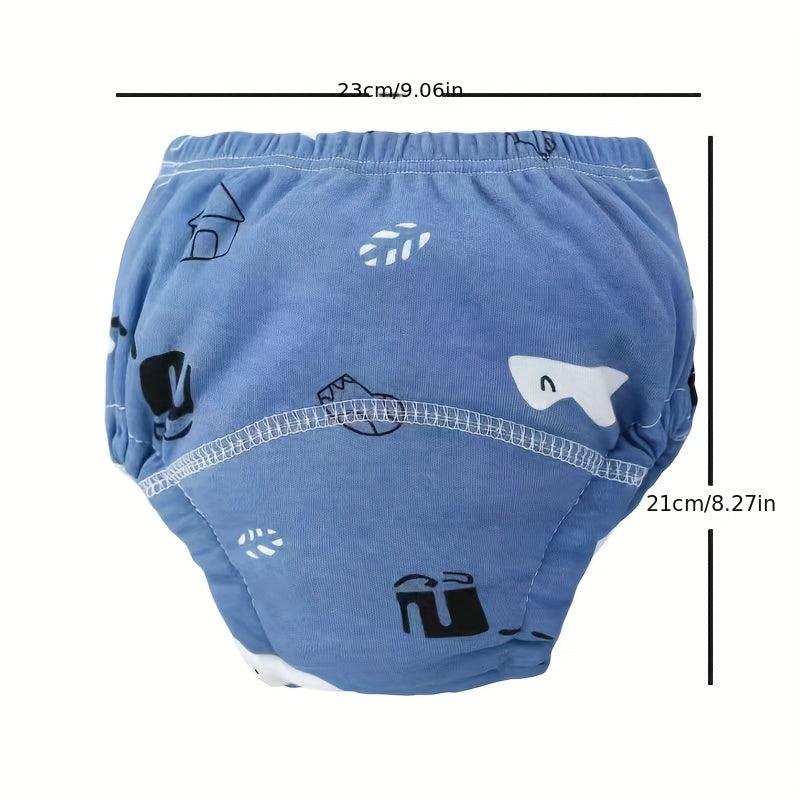 2pcs Washable Reusable Cotton Cloth Diapers Training Pants For Infants