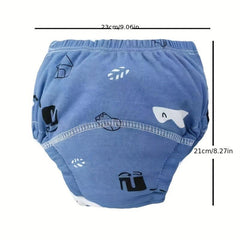 2pcs Washable Reusable Cotton Cloth Diapers Training Pants For Infants