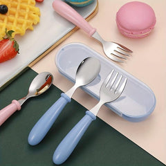 304 Stainless Steel Children's Portable Tableware Set