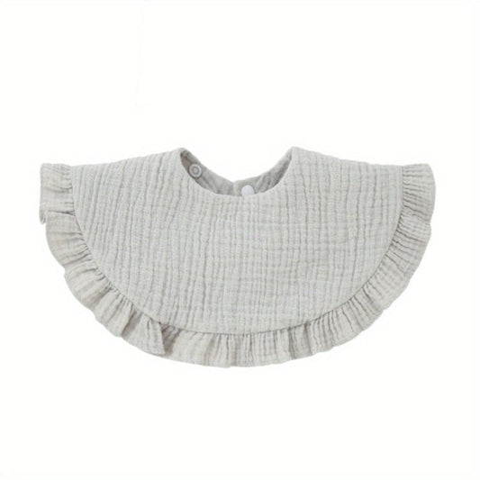 6pcs Baby Ruffle Saliva Towel Cotton Gauze Bib