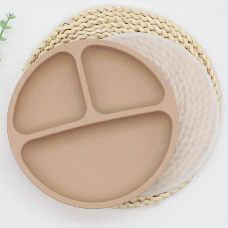 Silicone Divided Plate with Lid and Suction Cup - Microwave Safe