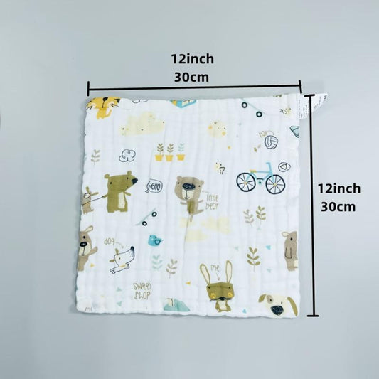 4 Pack Muslin Burp Cloths 100% Cotton Baby Bibs 6 Layers 12''x12''