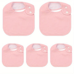 5pcs Organic Cotton Baby Bibs Adjustable Machine Washable