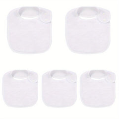 5pcs Organic Cotton Baby Bibs Adjustable Machine Washable