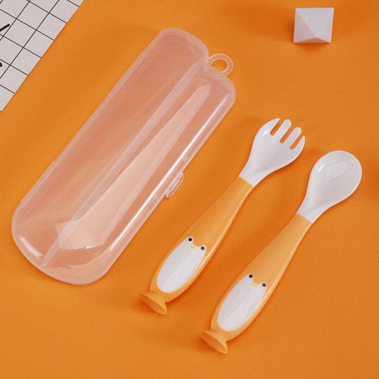 Silicone Spoon for Baby Utensils Set Training Bendable Soft Fork