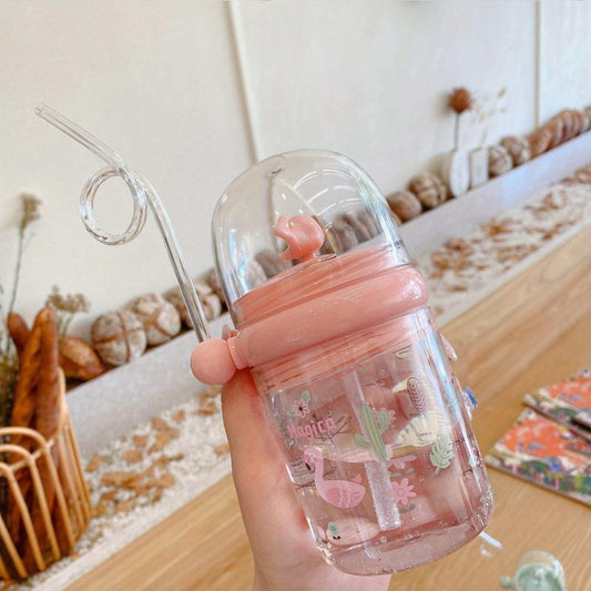 Children's Whale Straw Cup Anti-Fall Portable Water Cup