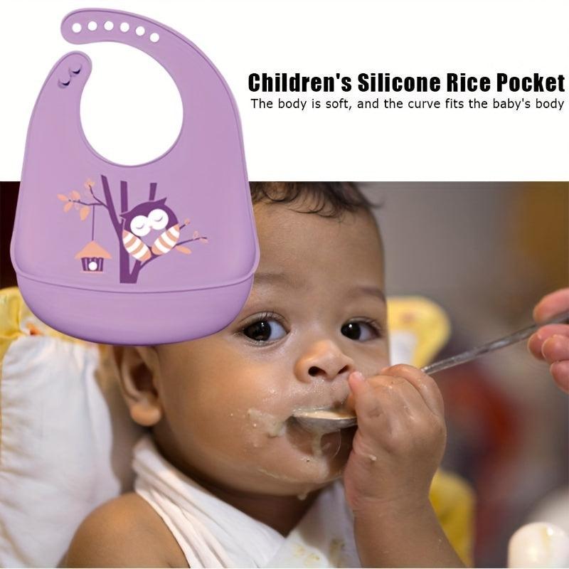 2pcs Silicone Baby Bibs Waterproof Dripping Banana Bibs Cartoon Feeding Bibs