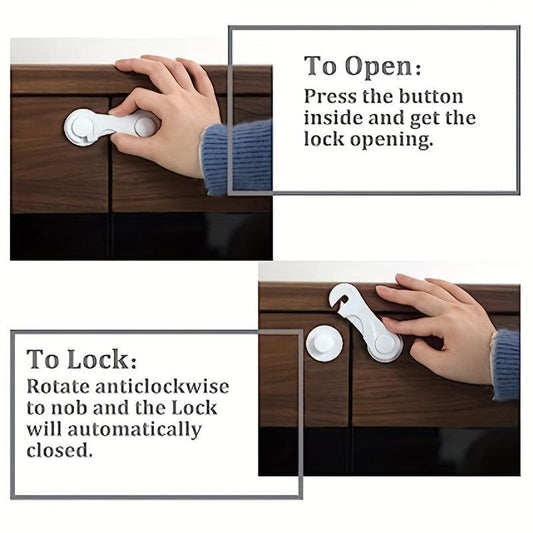 8 Pack Cabinet Door Locks Baby Proof Child Safety for Drawers Cupboards Fridges