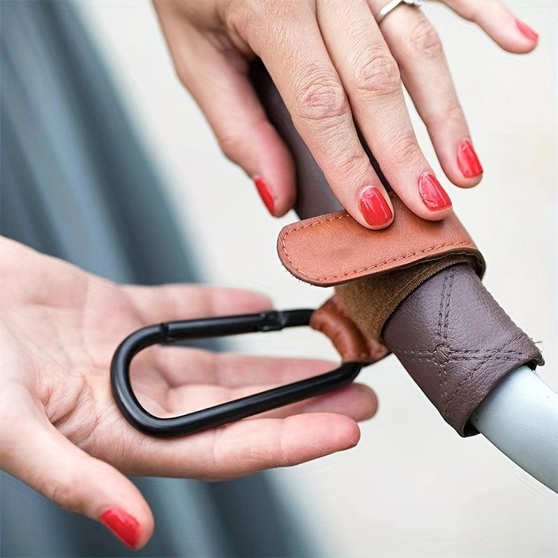 2pcs Stroller Hooks Keep Kids' Stroller Secure w/ Durable Metal Carabiners