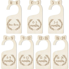 Wooden Baby Closet Dividers Clothes Size Hanger