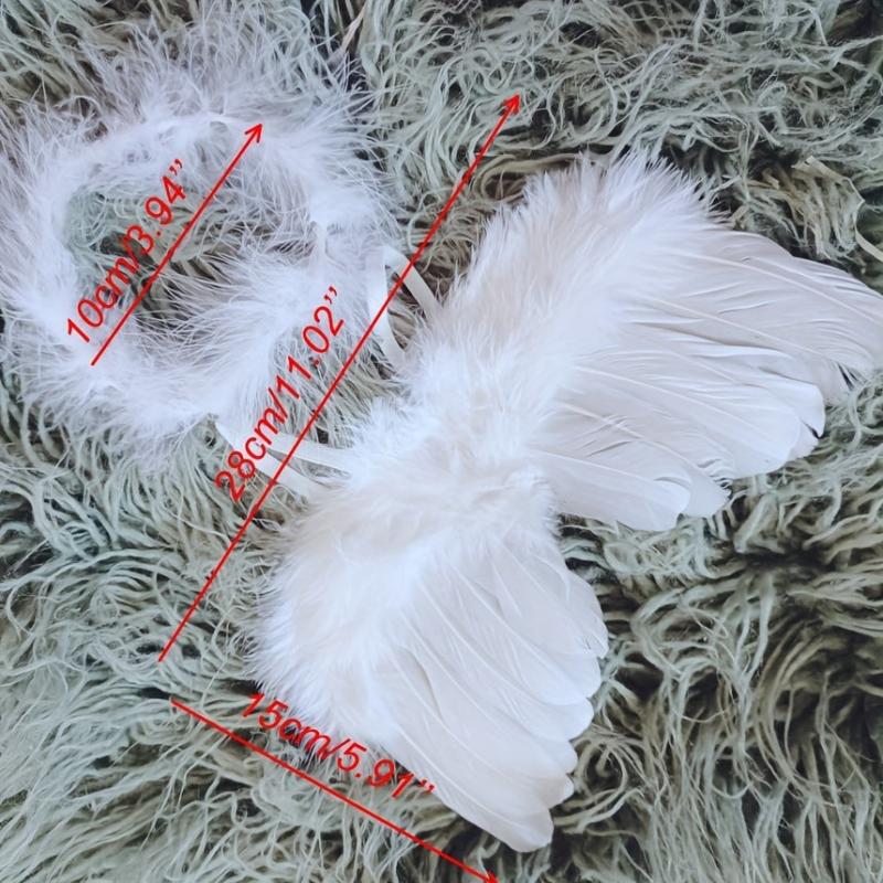 Newborn Angel Feather Wings Photo Props Set