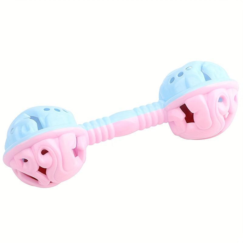 Colorful Double headed Handle Rattle Toy Baby Bell Baby Gnawing Toy
