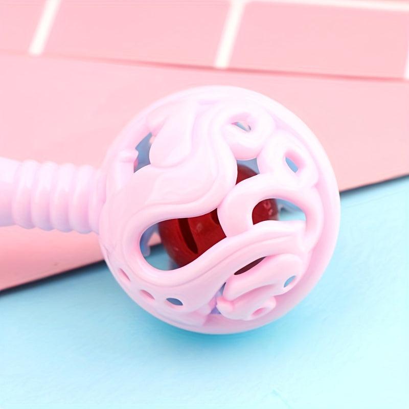 Colorful Double headed Handle Rattle Toy Baby Bell Baby Gnawing Toy