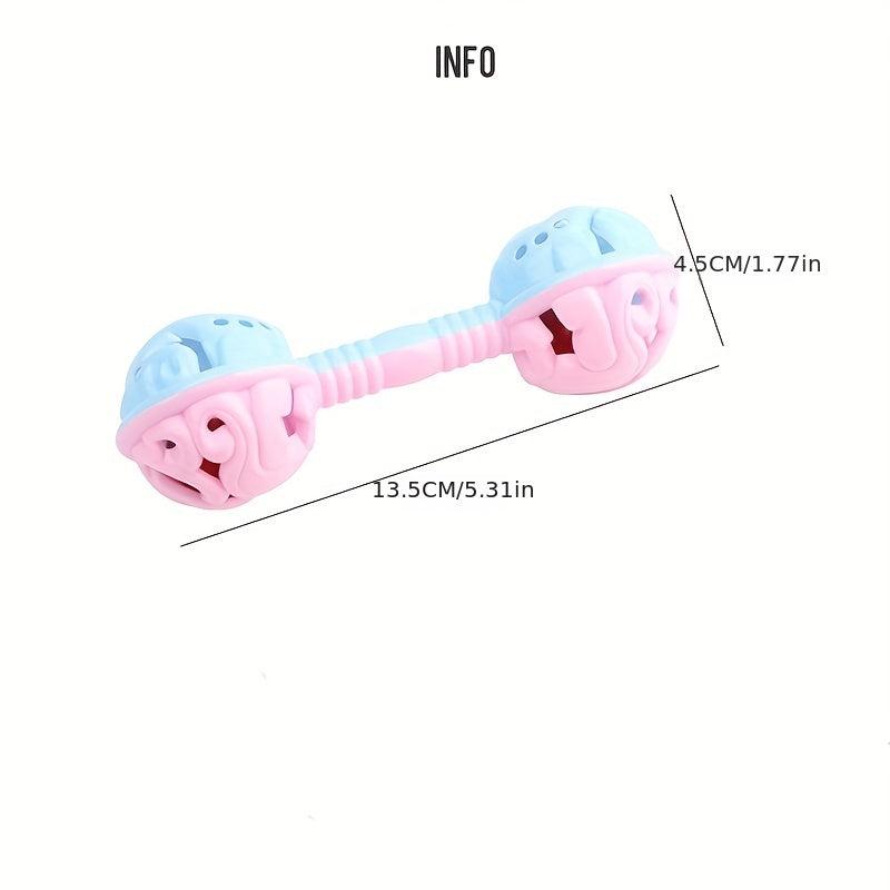 Colorful Double headed Handle Rattle Toy Baby Bell Baby Gnawing Toy